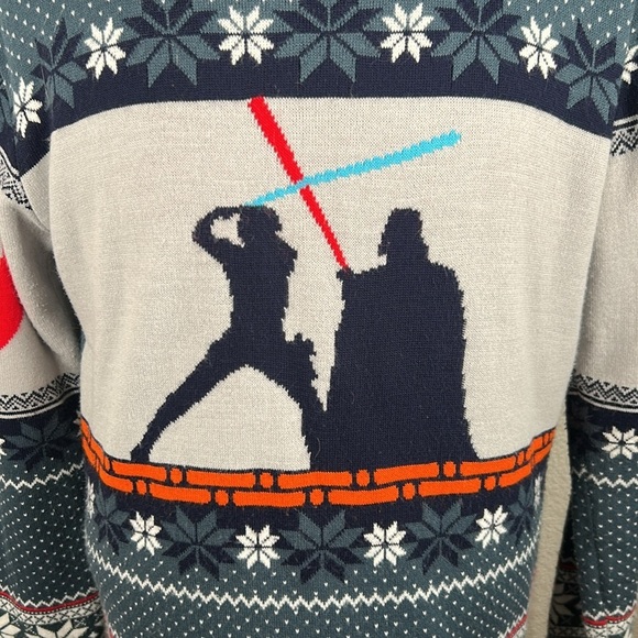 Numskull Star Wars Empire Strikes Back Fair Isle Long Sleeve Sweater Size Large - Picture 2 of 7